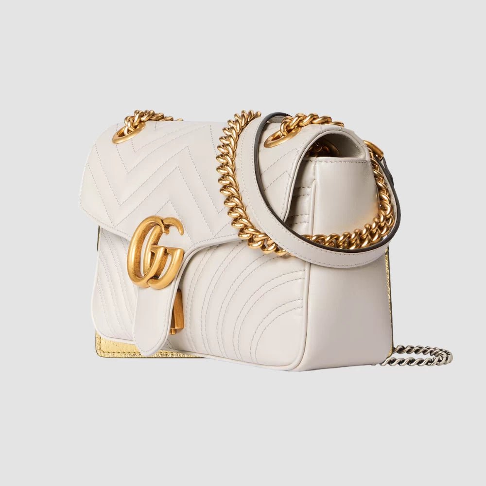 Gucci GG Marmont Small Shoulder Bag (White) - DIVA ONLINE STORE