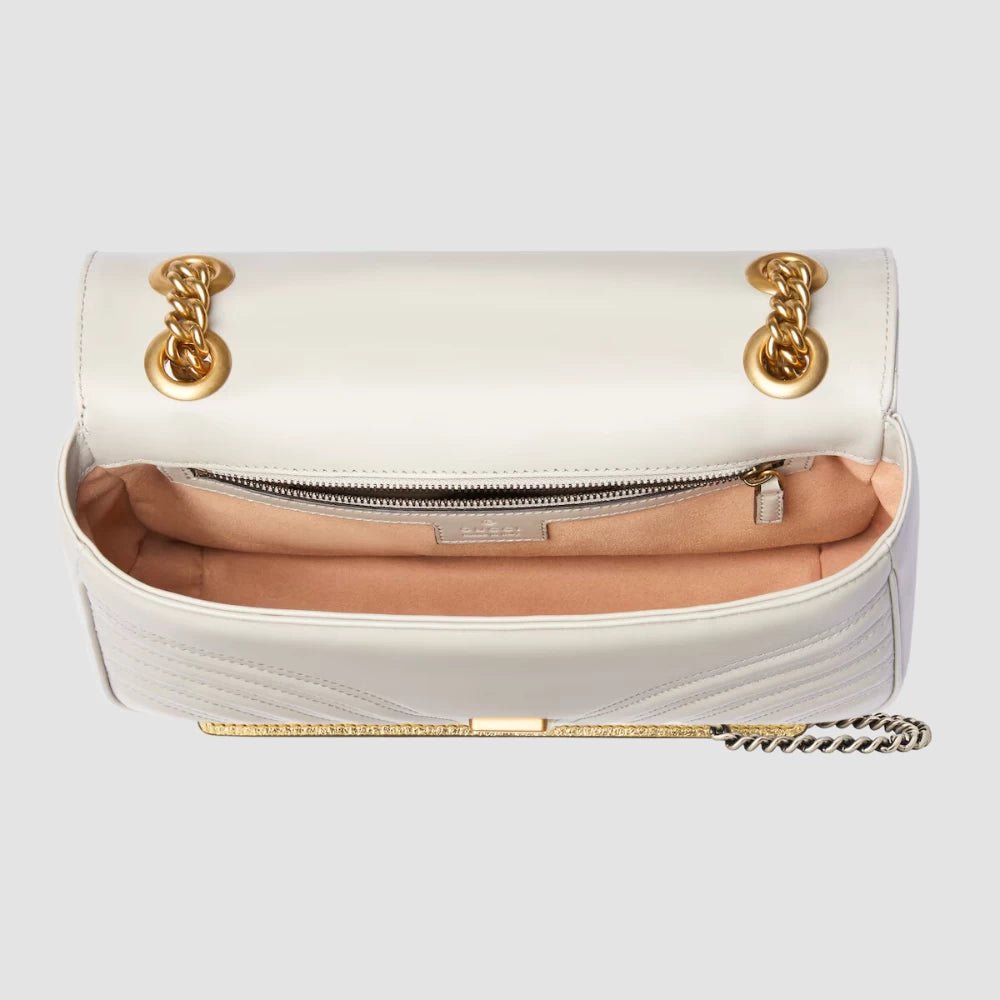 Gucci GG Marmont Small Shoulder Bag (White) - DIVA ONLINE STORE
