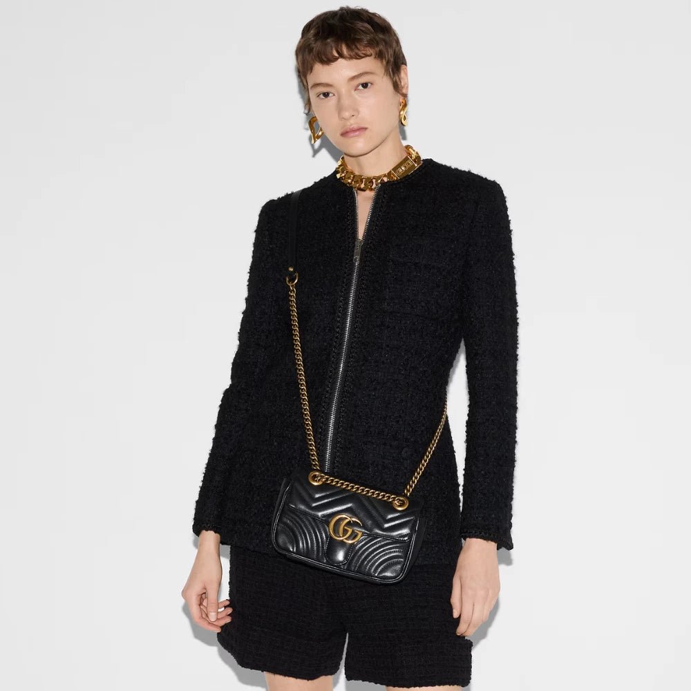 Gucci GG Marmont Mini Shoulder Bag (Black) - DIVA ONLINE STORE