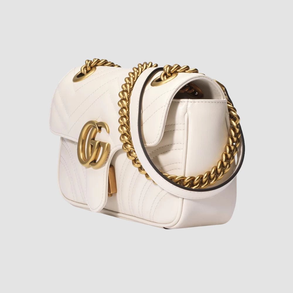 Gucci GG Marmont Mini Shoulder Bag (White) - DIVA ONLINE STORE
