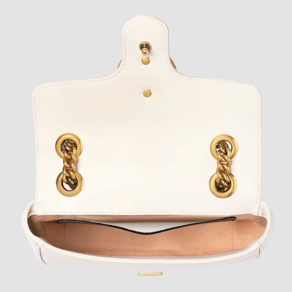 Gucci GG Marmont Mini Shoulder Bag (White) - DIVA ONLINE STORE
