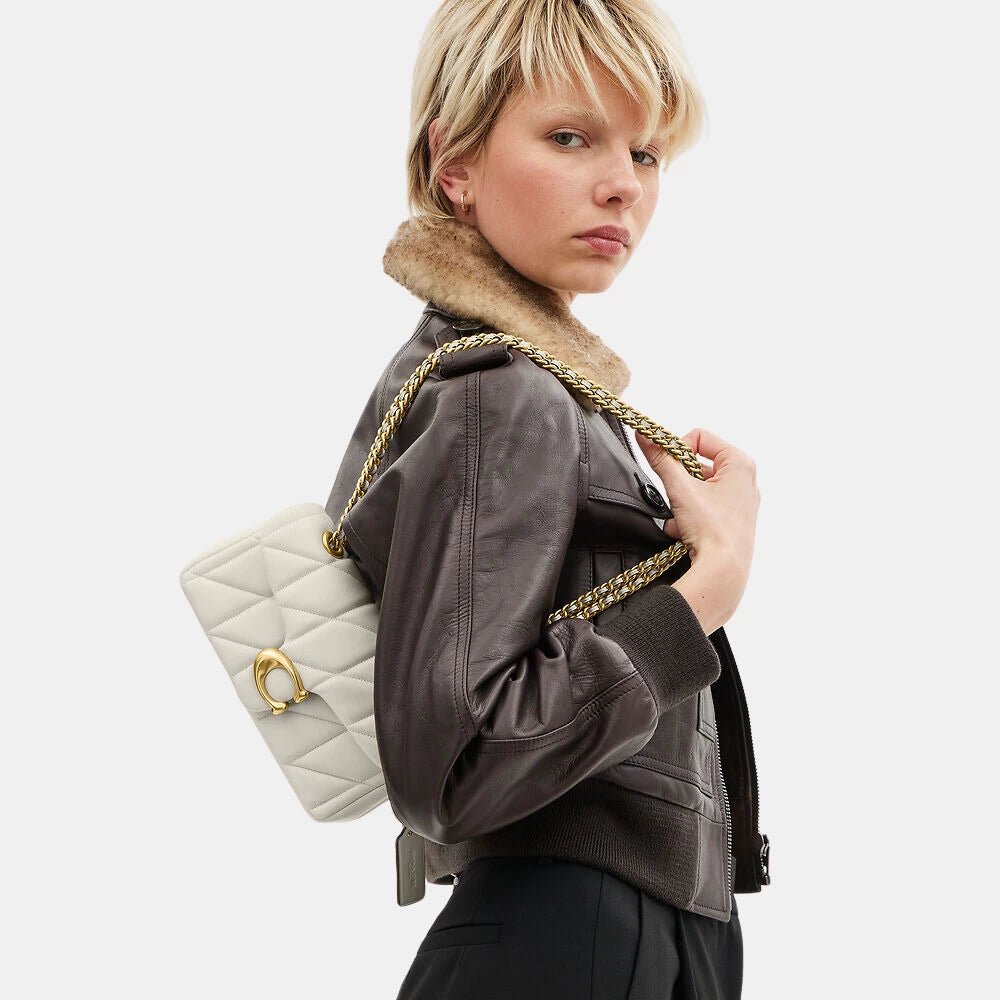 Coach Quilted Tabby Shoulder Bag (Chalk) - DIVA ONLINE STORE