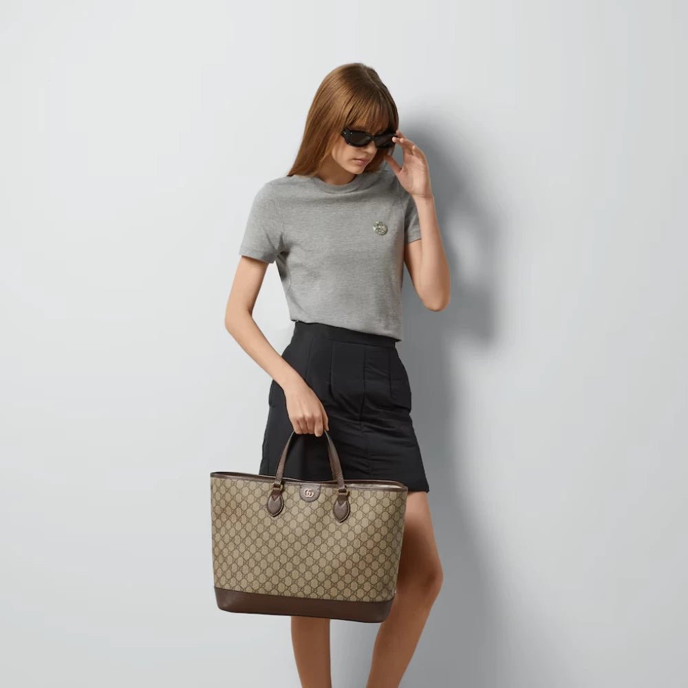 Gucci Ophidia Medium Tote Bag (Brown/Beige) - DIVA ONLINE STORE