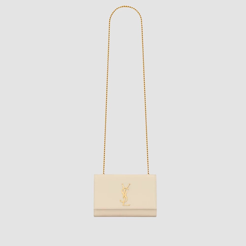 Saint Laurent Kate Small in Grain De Poudre Embossed Leather (Blanc Vintage) - DIVA ONLINE STORE