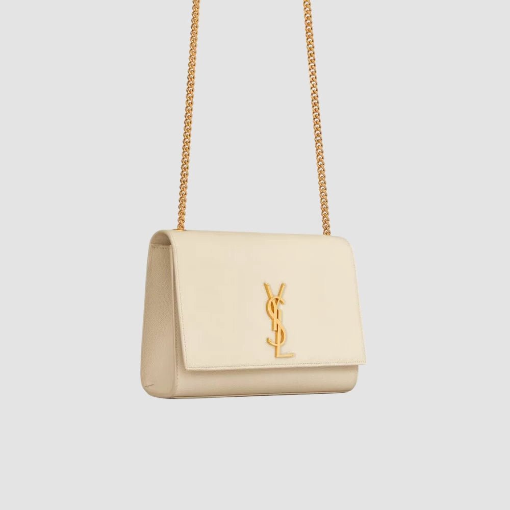 Saint Laurent Kate Medium In Grain De Poudre Embossed Leather (Blanc Vintage) - DIVA ONLINE STORE
