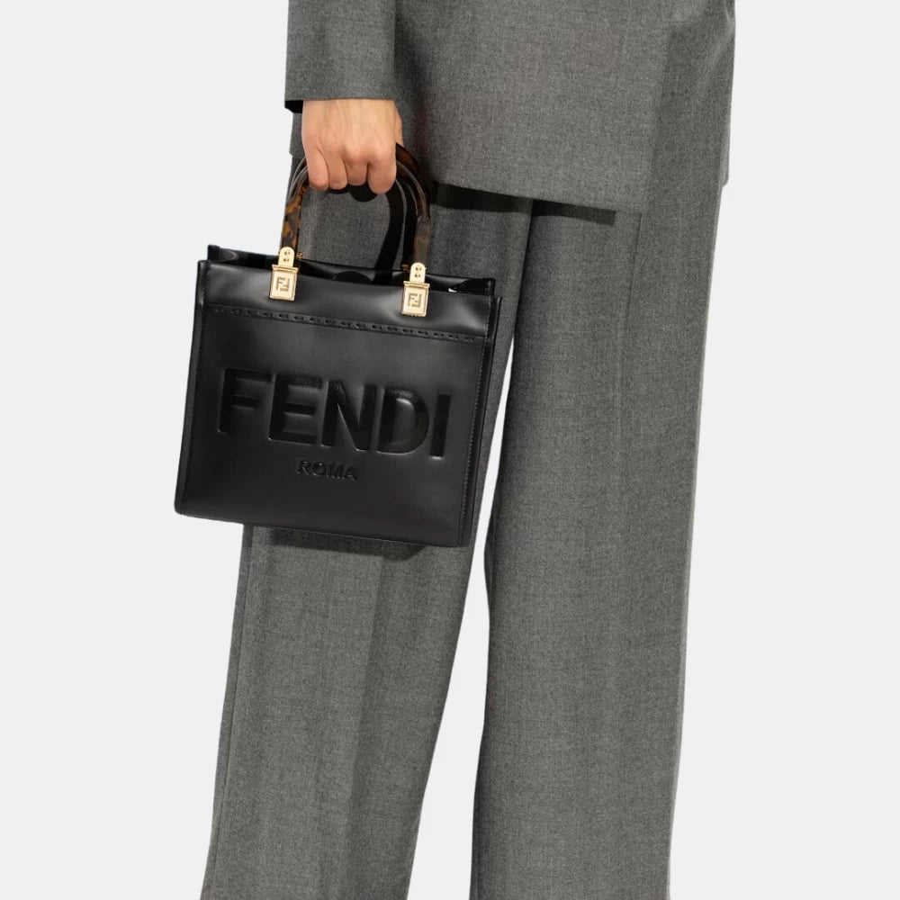 Fendi Sunshine Small Tote Bag (Black) - DIVA ONLINE STORE