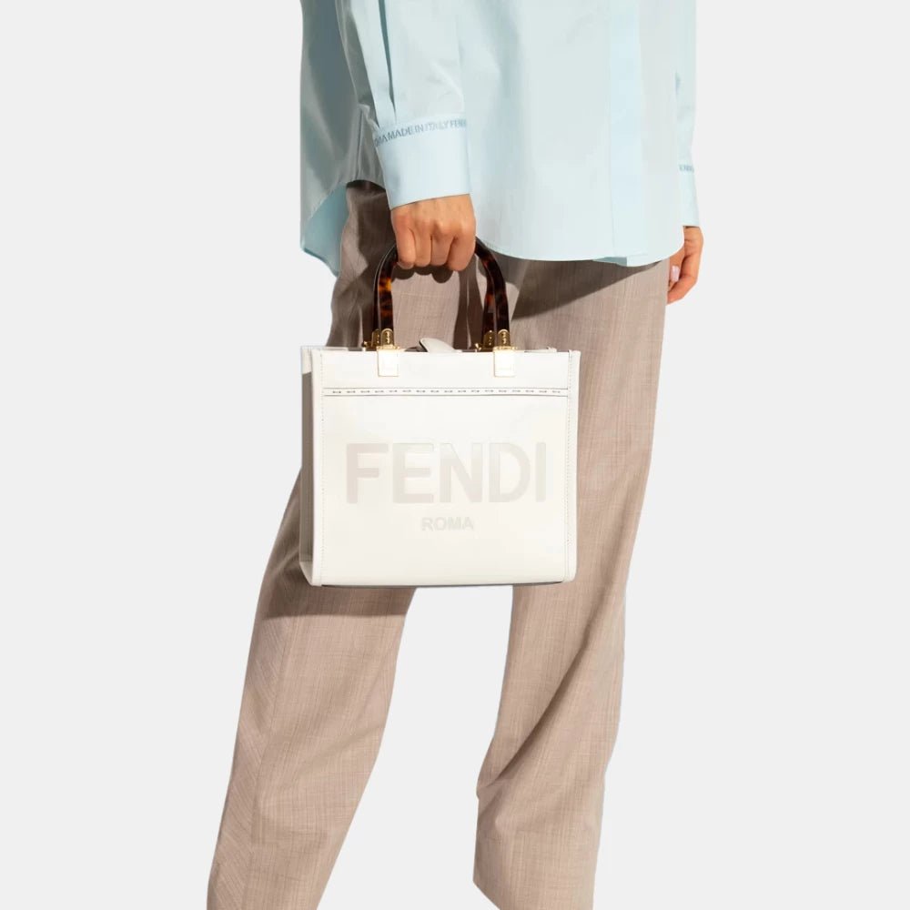 Fendi Sunshine Small Tote Bag (White) - DIVA ONLINE STORE