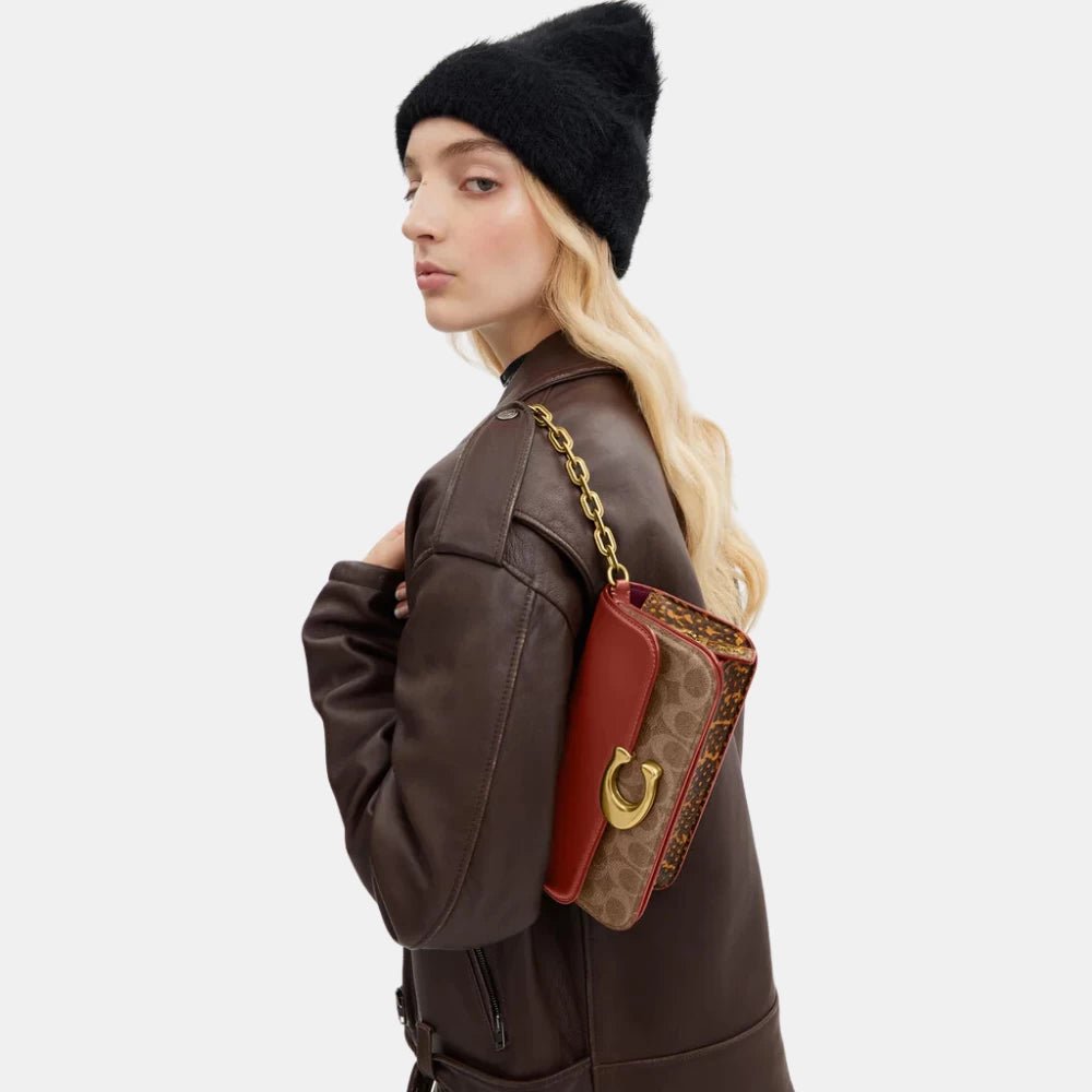 Coach Idol 23 Bag In Signature Canvas With Snakeskin Detail - DIVA ONLINE STORE
