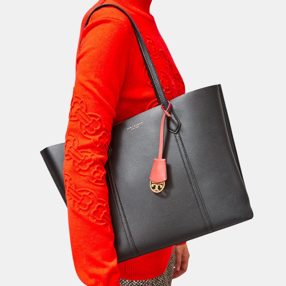 Tory Burch Perry Triple - Compartment Tote Bag (Black) - DIVA ONLINE STORE