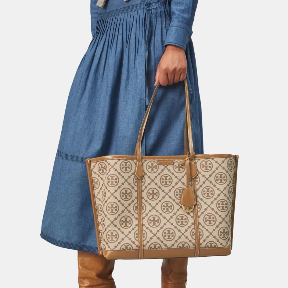 Tory Burch Perry T Monogram Triple - Compartment Tote Bag - DIVA ONLINE STORE