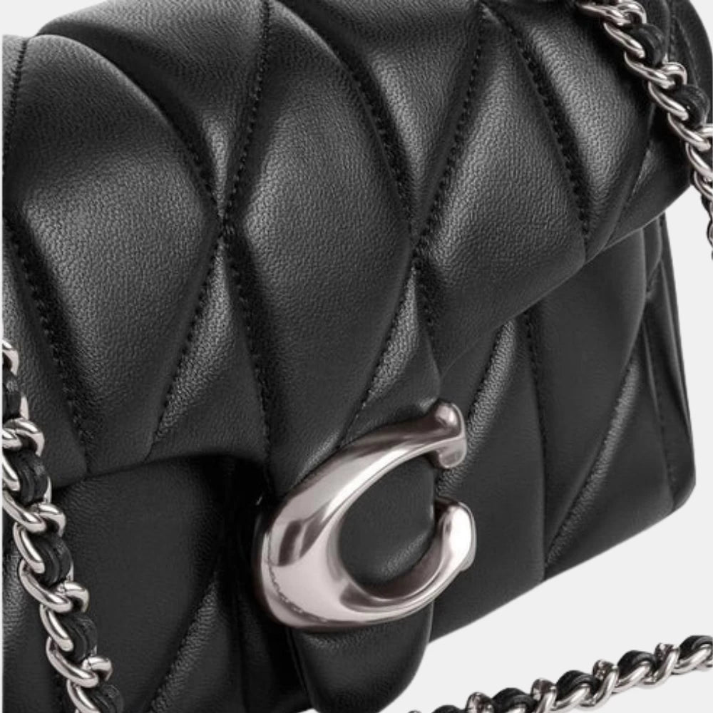 Coach Quilted Tabby Shoulder Bag (Black/Silver) - DIVA ONLINE STORE