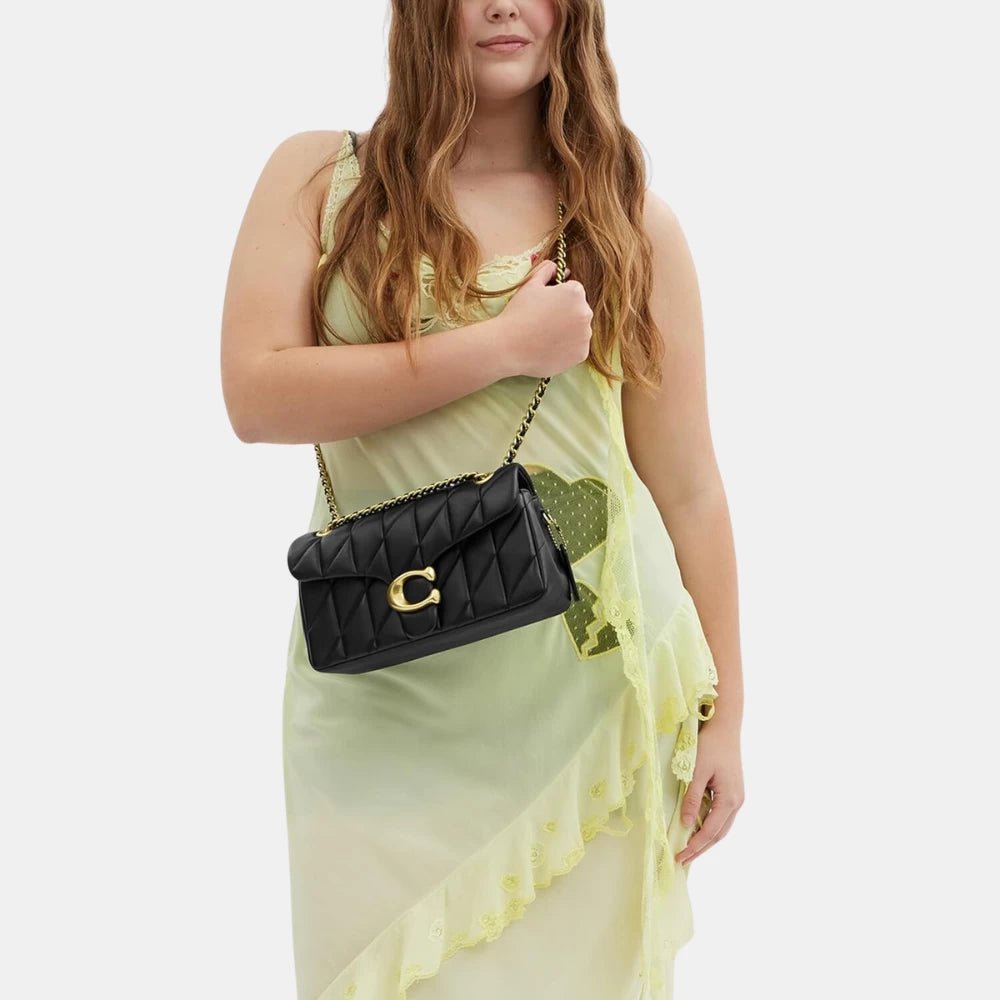 Coach Quilted Tabby Shoulder Bag (Black/Gold) - DIVA ONLINE STORE