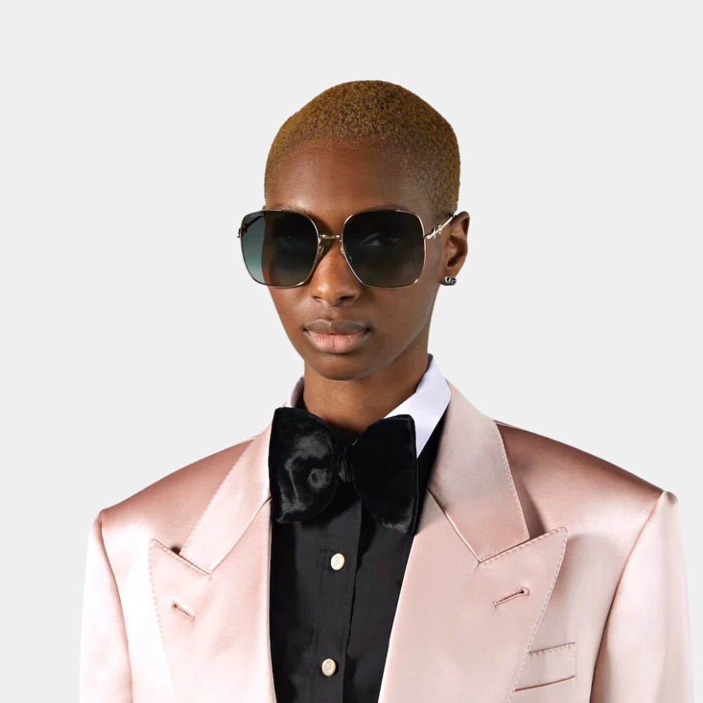 Gucci Square Sunglasses GG0879S (Gold/Blue Gradient) - DIVA ONLINE STORE