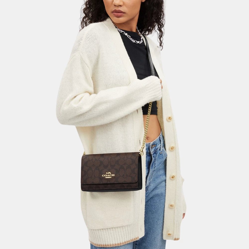 Coach Flap Clutch Crossbody in Signature Canvas - DIVA ONLINE STORE