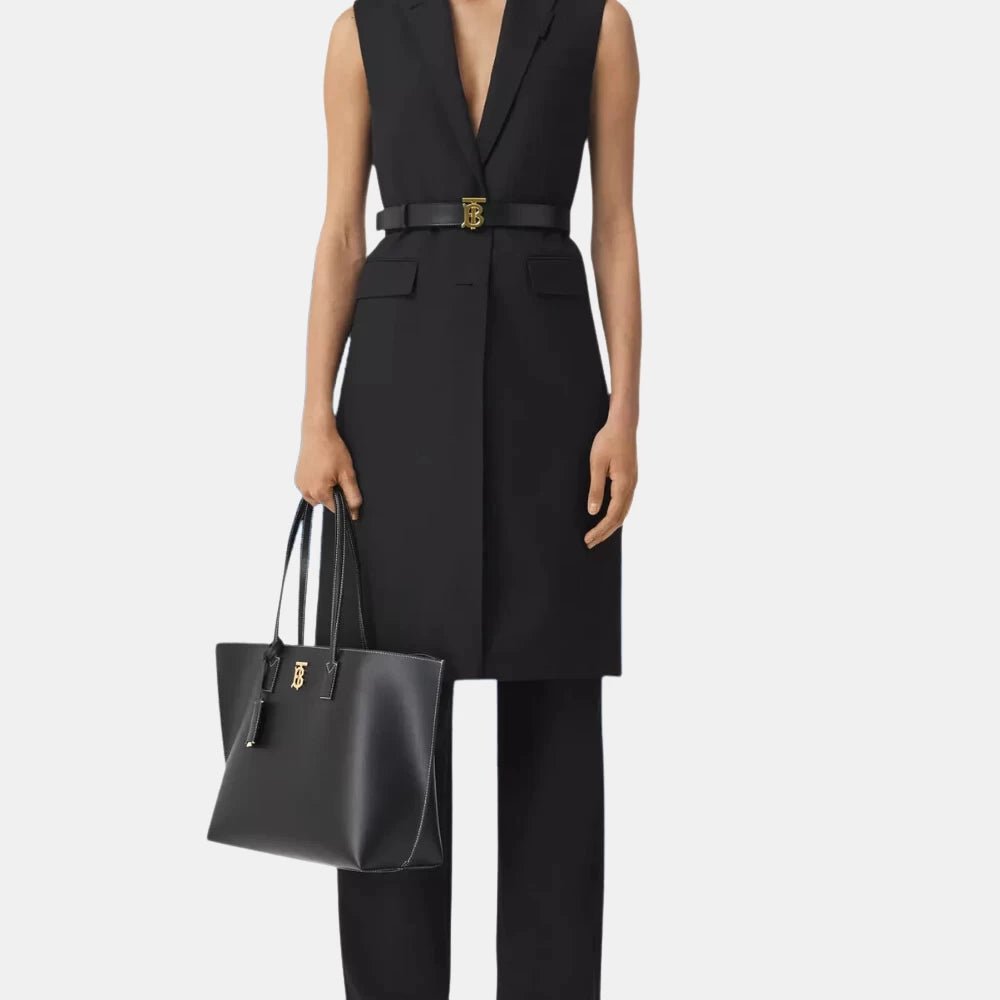 Burberry TB Medium Leather Tote Bag (Black) - DIVA ONLINE STORE