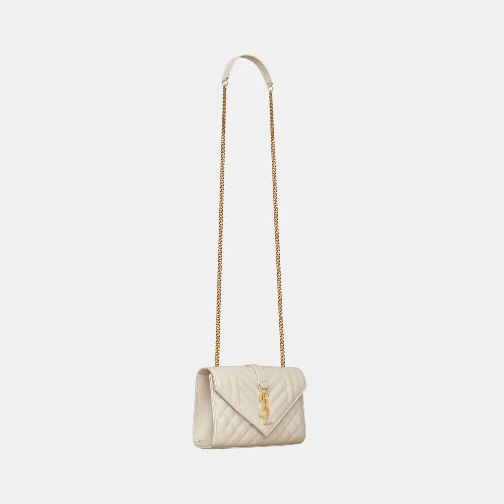 Saint Laurent Small Envelope Flap Bag (White) - DIVA ONLINE STORE