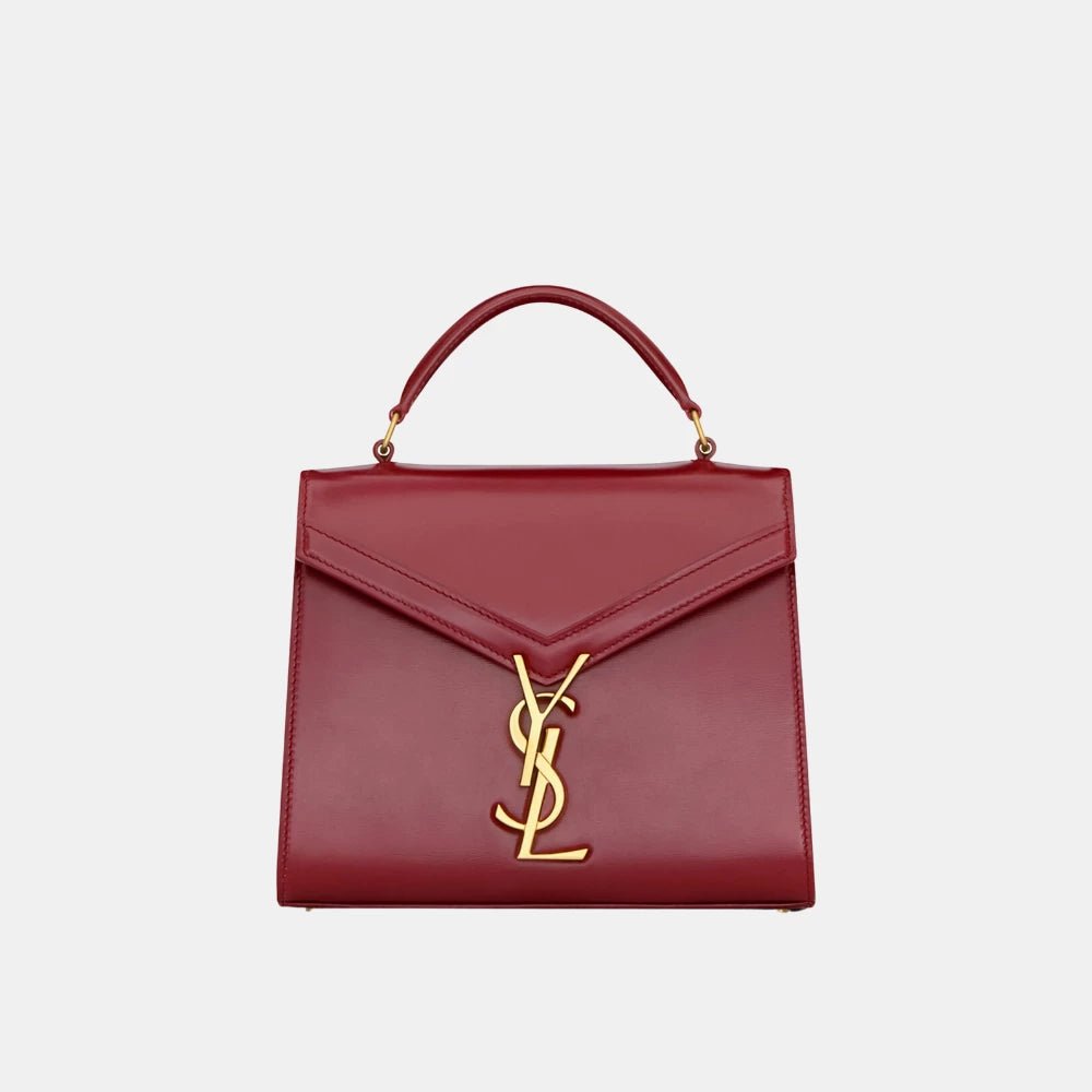 Saint Laurent Cassandra Mini Top Handle Bag (Maroon) - DIVA ONLINE STORE