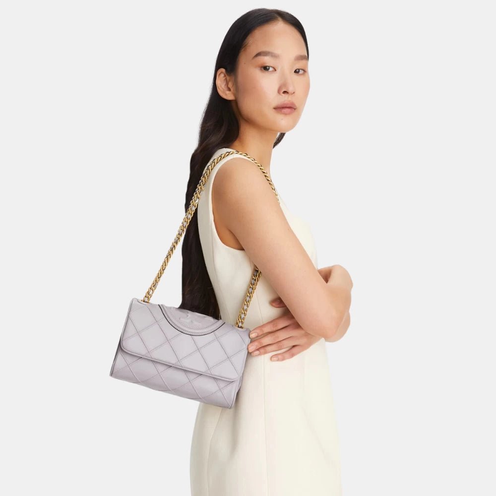 Tory Burch Fleming Soft Convertible Shoulder Bag (Bay Gray) - DIVA ONLINE STORE