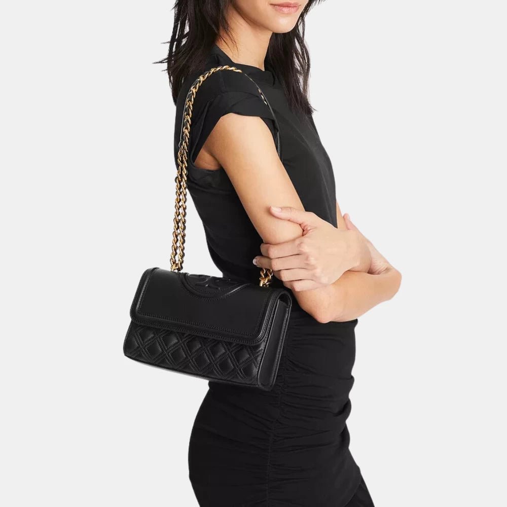 Tory Burch Small Fleming Convertible Shoulder Bag (Black) - DIVA ONLINE STORE