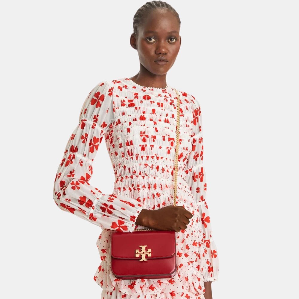 Tory Burch Small Eleanor Convertible Shoulder Bag (Ruby) - DIVA ONLINE STORE