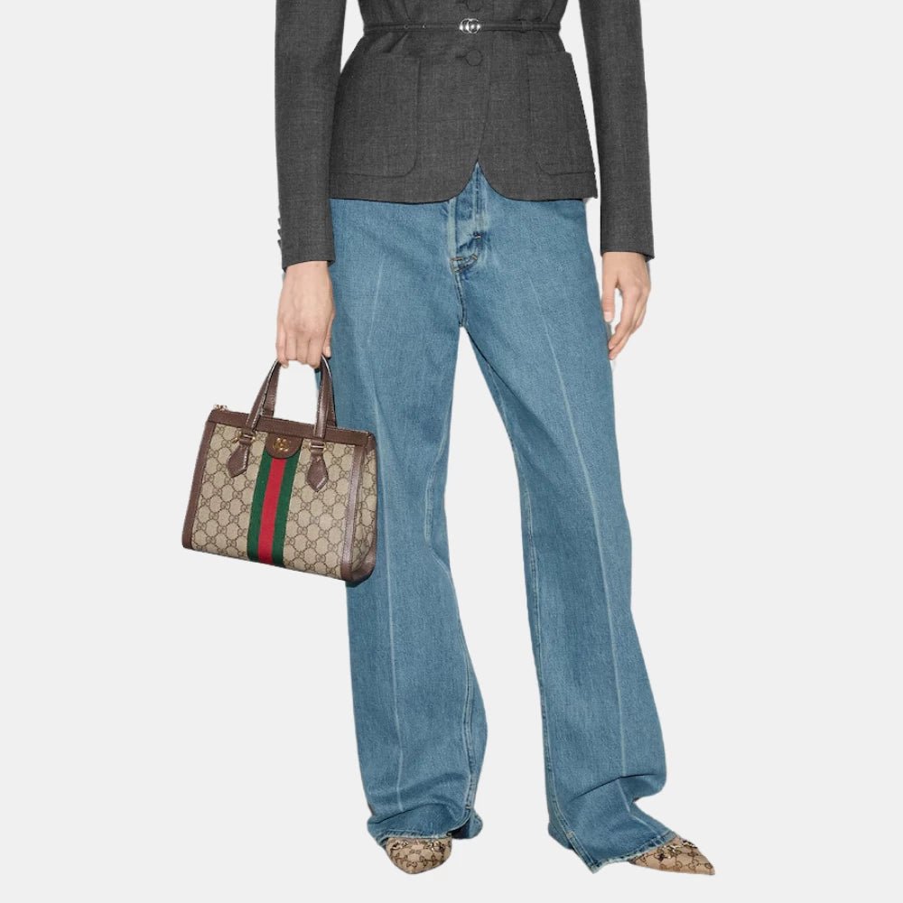 Gucci Ophidia Small Tote Bag (Beige/Ebony) - DIVA ONLINE STORE