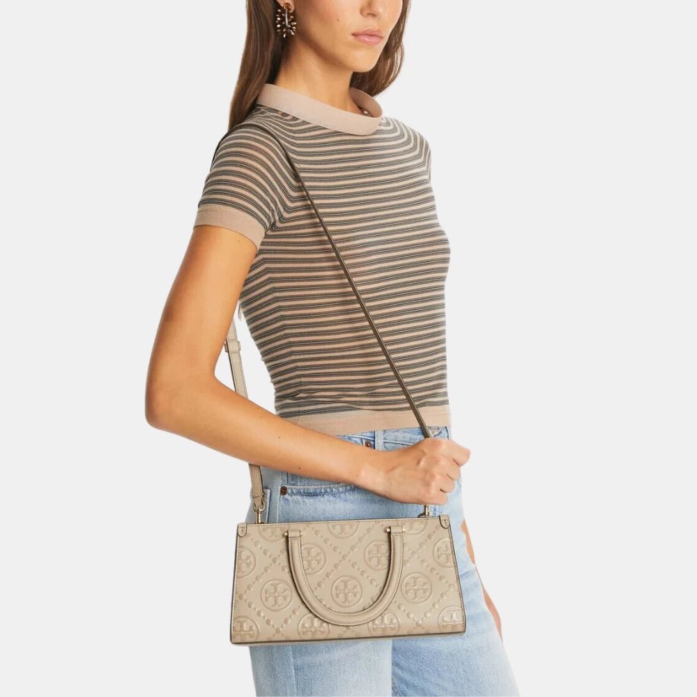 Tory Burch T Monogram Embossed Small Rectangular Tote Bag - DIVA ONLINE STORE