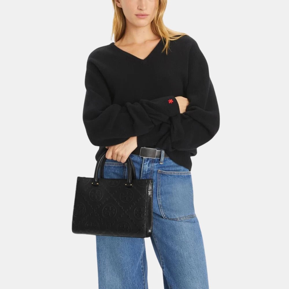 Tory Burch T Monogram Top - Handle Embossed Tote Bag - DIVA ONLINE STORE