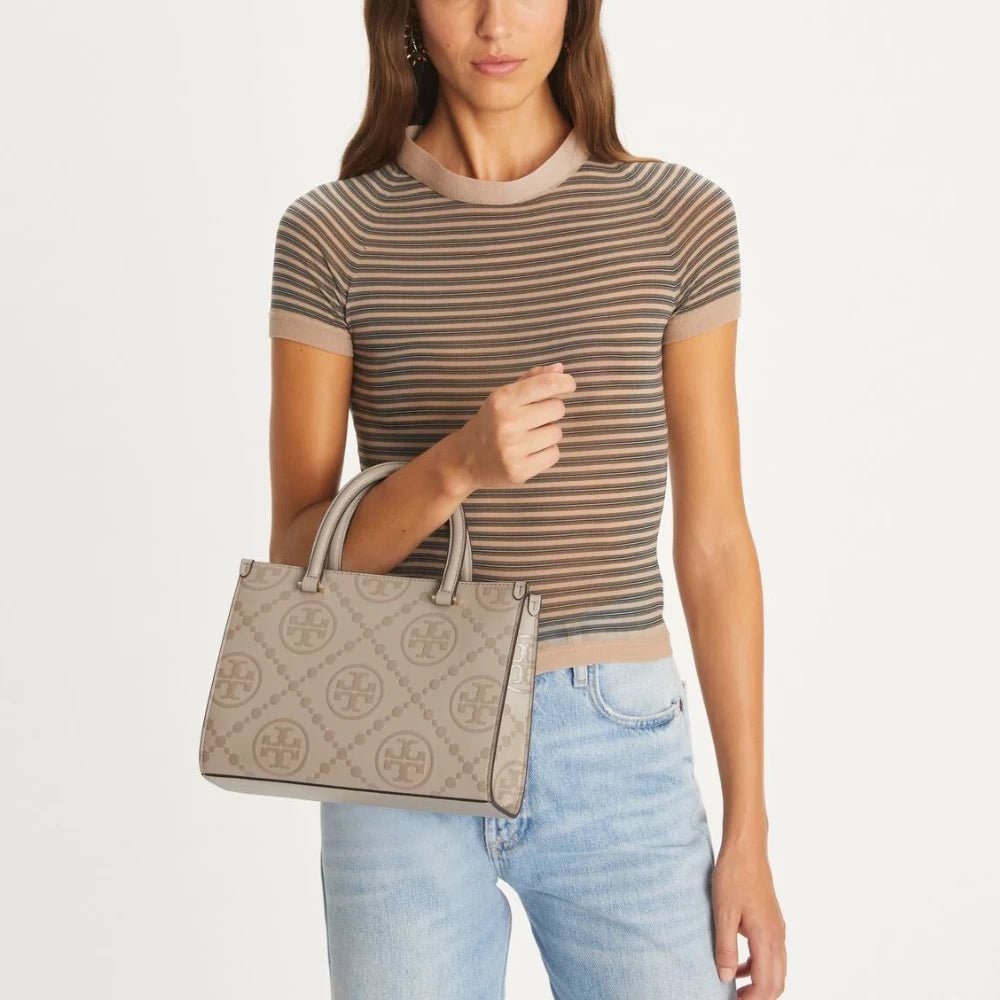 Tory Burch T Monogram Top - Handle Embossed Tote Bag - DIVA ONLINE STORE