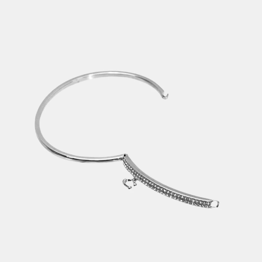 Coach Signature Pave Bar Hinged Bangle (Silver) - DIVA ONLINE STORE