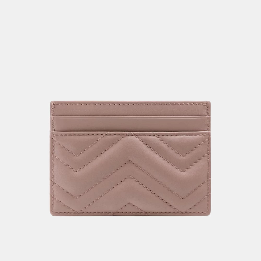 Gucci GG Marmont Card Case (Dusty Pink) - DIVA ONLINE STORE