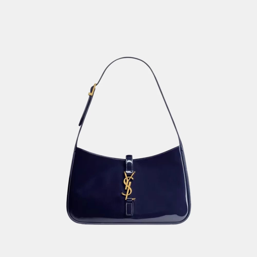 Saint Laurent Le 5 à 7 Shoulder Bag in Patent Leather (Midnight Blue) - DIVA ONLINE STORE