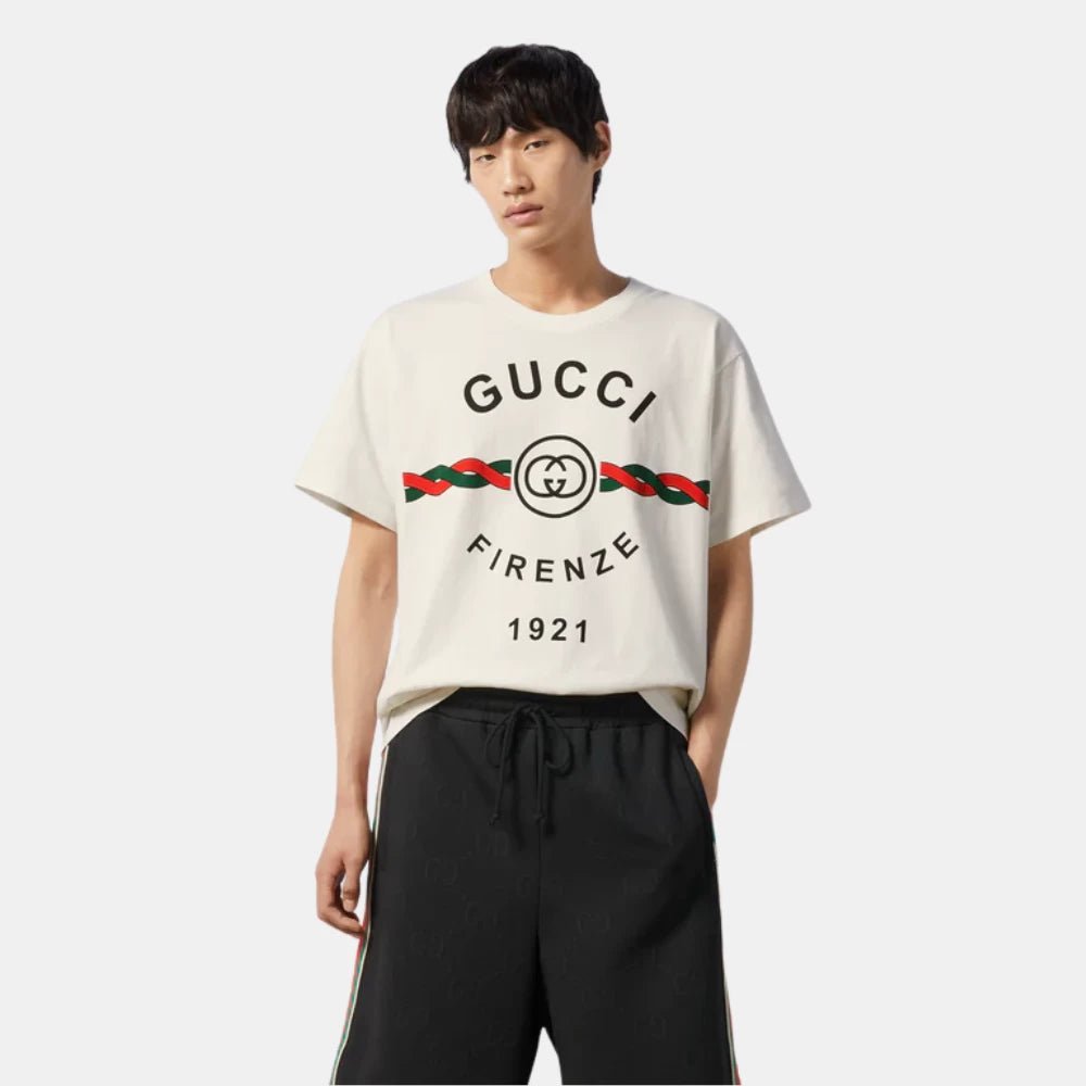 Gucci White Firenze 1921 T-Shirt - DIVA ONLINE STORE