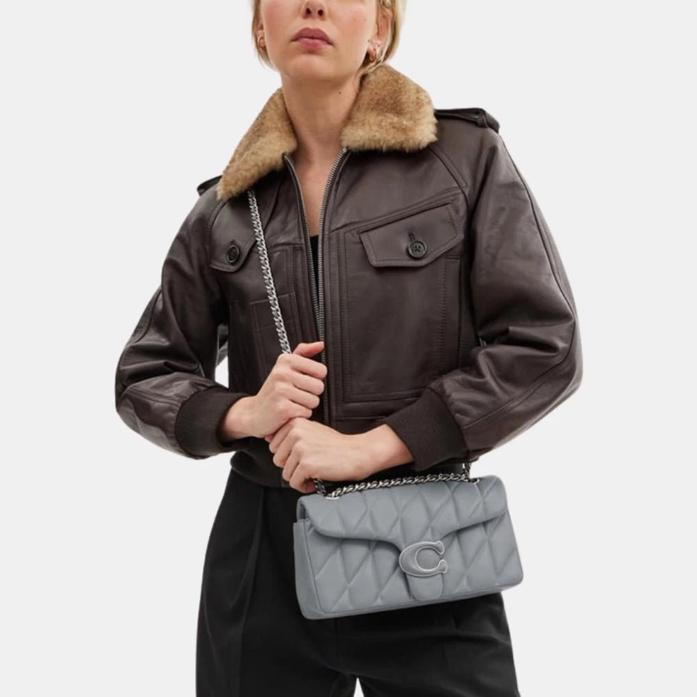 Coach Quilted Tabby Shoulder Bag (Grey Blue) - DIVA ONLINE STORE