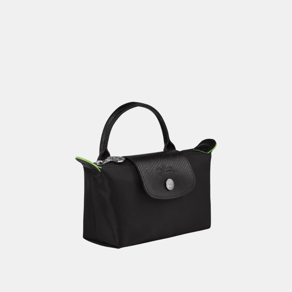 Longchamp Le Pliage Green Pouch With Handle - DIVA ONLINE STORE