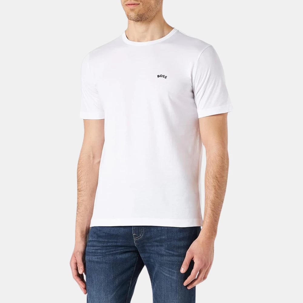 Hugo Boss White Curved T-Shirt - DIVA ONLINE STORE