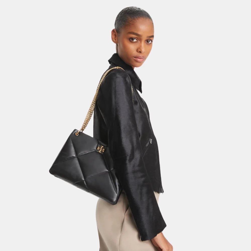Tory Burch Small Kira Diamond Quilt Satchel (Taupe Oak) - DIVA ONLINE STORE