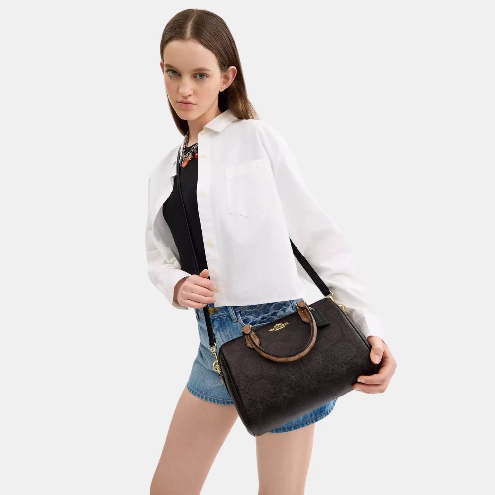 Coach Rowan Satchel Bag In Blocked Signature Canvas - DIVA ONLINE STORE