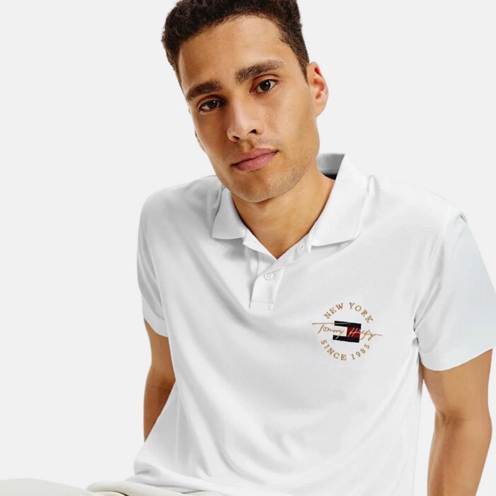 Tommy Hilfiger White Icon Interlock Polo Shirt - DIVA ONLINE STORE