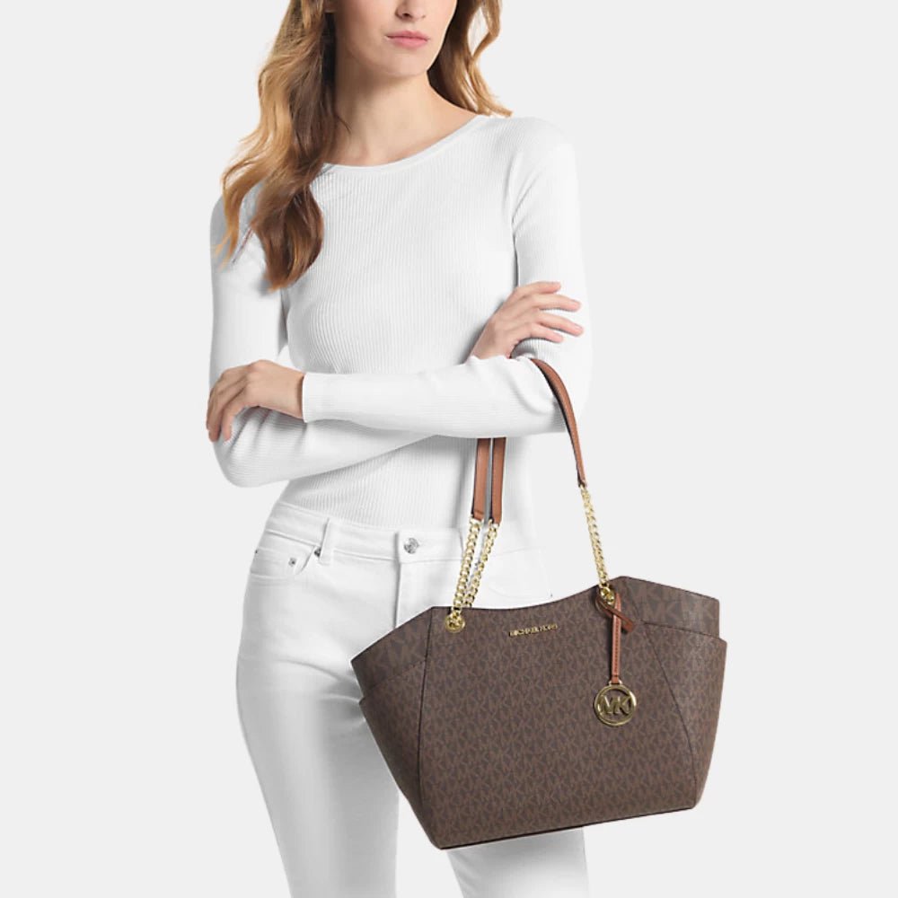 Michael Kors Jet Set Large Logo - Print Canvas Shoulder Bag - DIVA ONLINE STORE