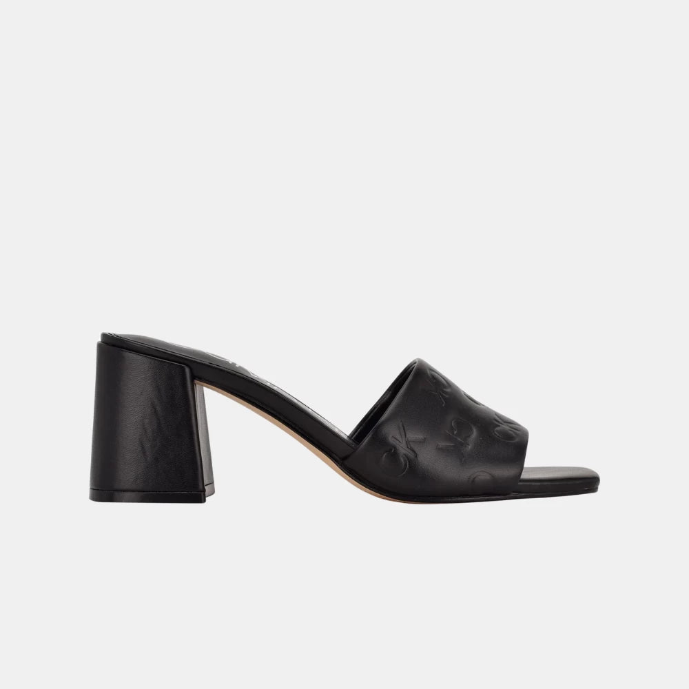 Calvin Klein Elora Block - Heel Sandals (Black) - DIVA ONLINE STORE
