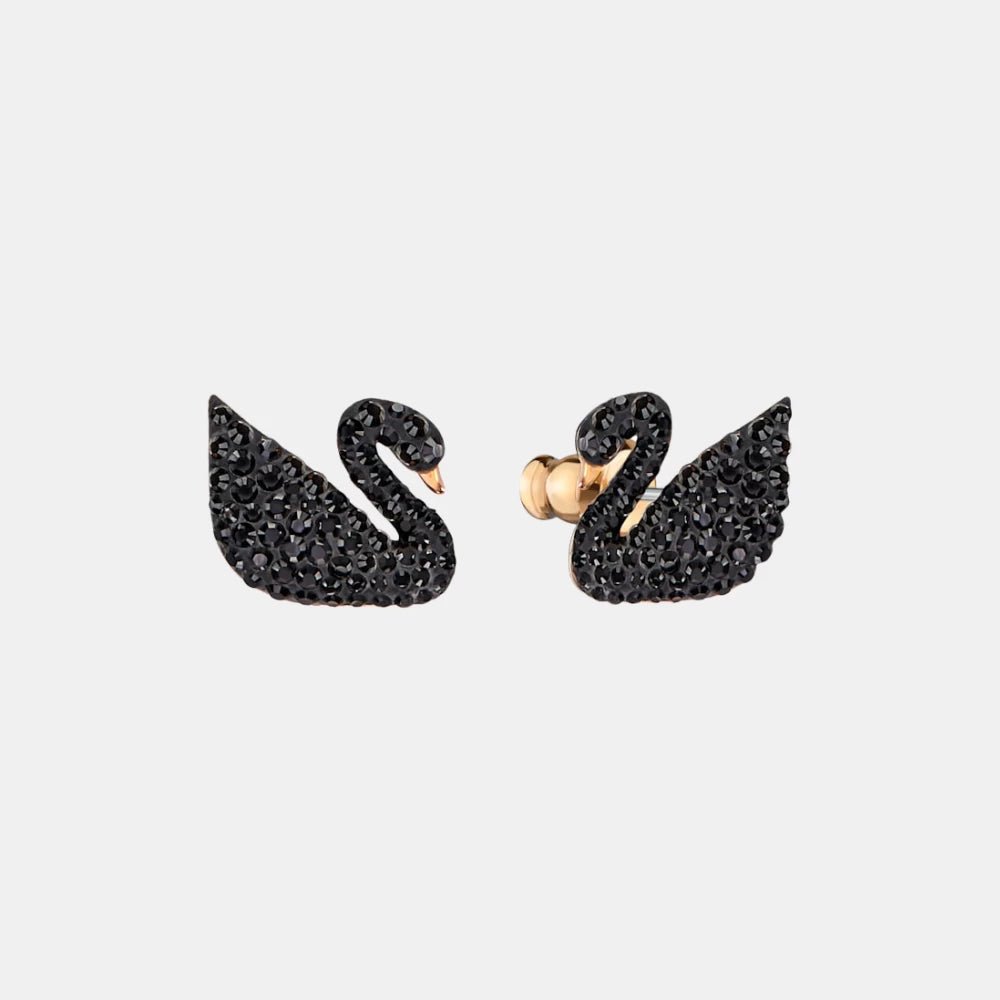 Swarovski Black Iconic Swan Earring Jackets - DIVA ONLINE STORE