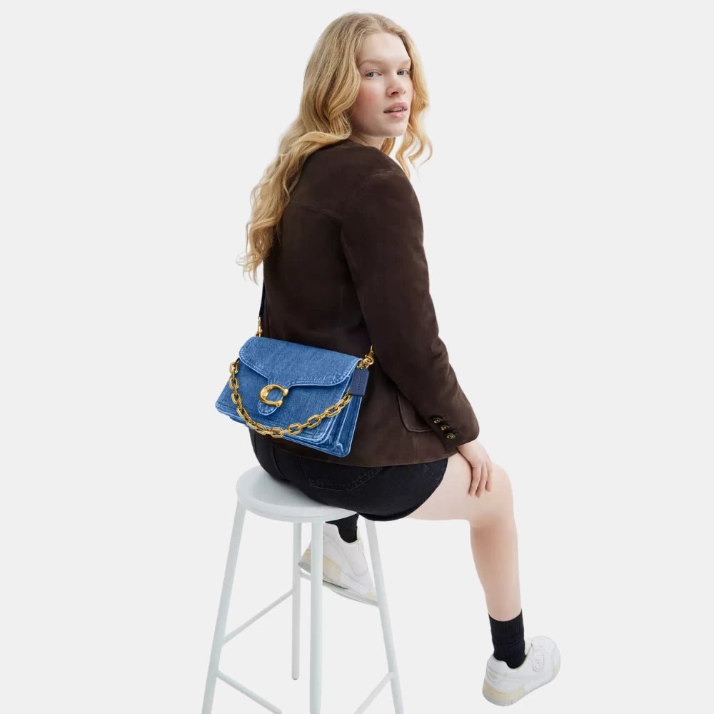 Coach Chain Tabby Shoulder Bag (Denim/Deep Blue) - DIVA ONLINE STORE
