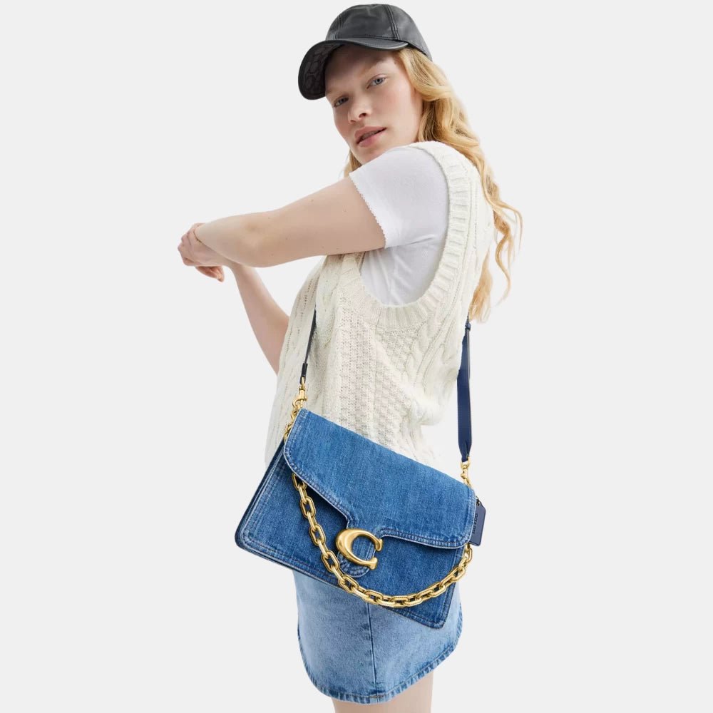 Coach Chain Tabby Shoulder Bag (Denim/Deep Blue) - DIVA ONLINE STORE
