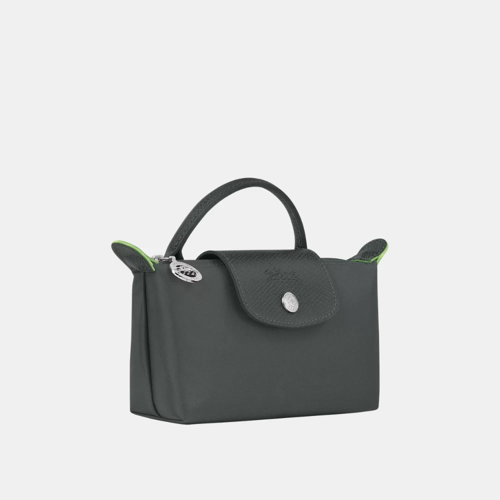 Longchamp Le Pliage Green Pouch With Handle - DIVA ONLINE STORE