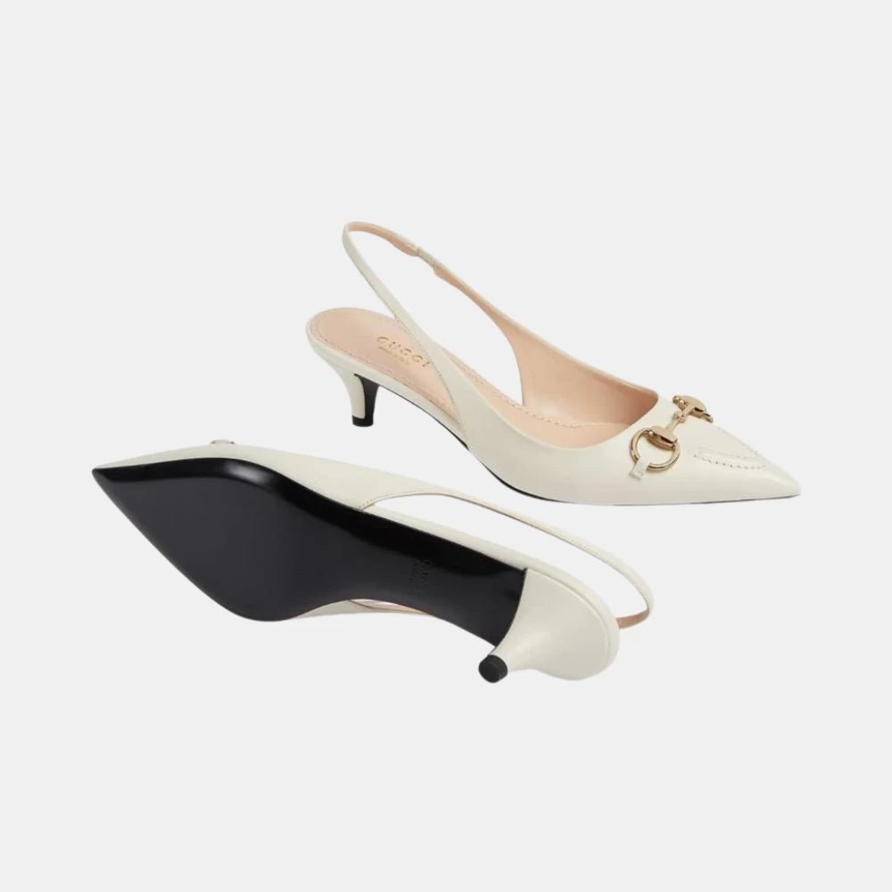 Gucci Horsebit Leather Slingback Pumps - DIVA ONLINE STORE