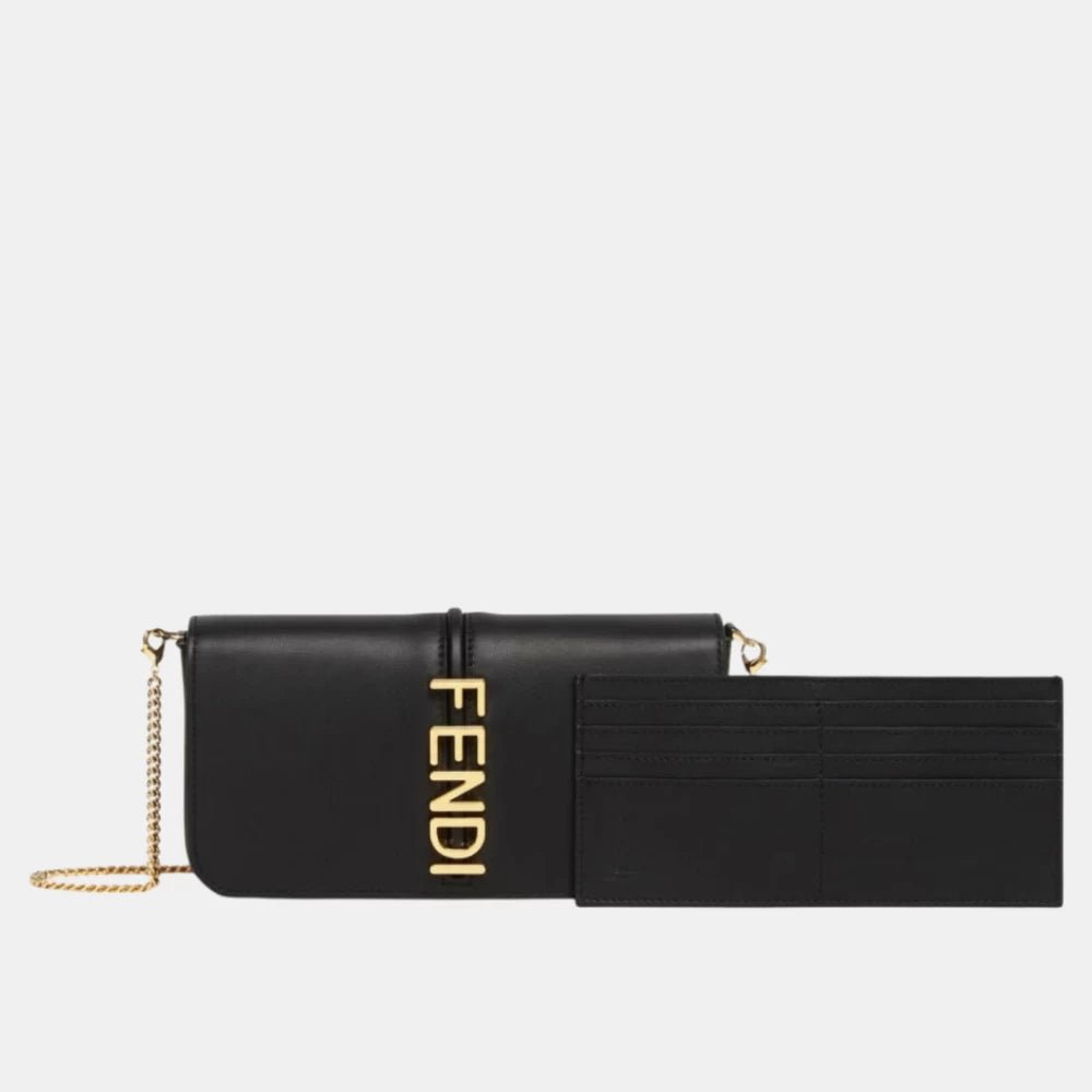 Fendi Fendigraphy Wallet On Chain (Black) - DIVA ONLINE STORE