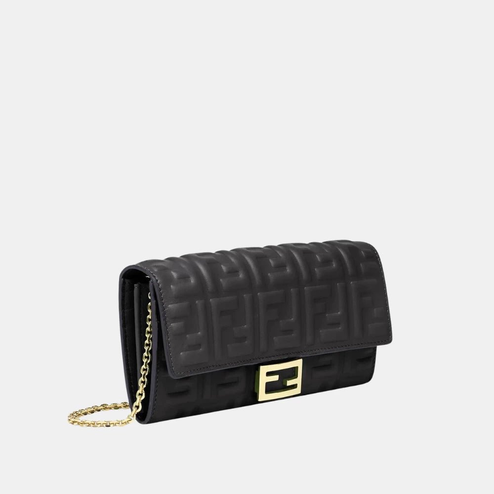 Fendi Baguette Continental With Chain (Black) - DIVA ONLINE STORE