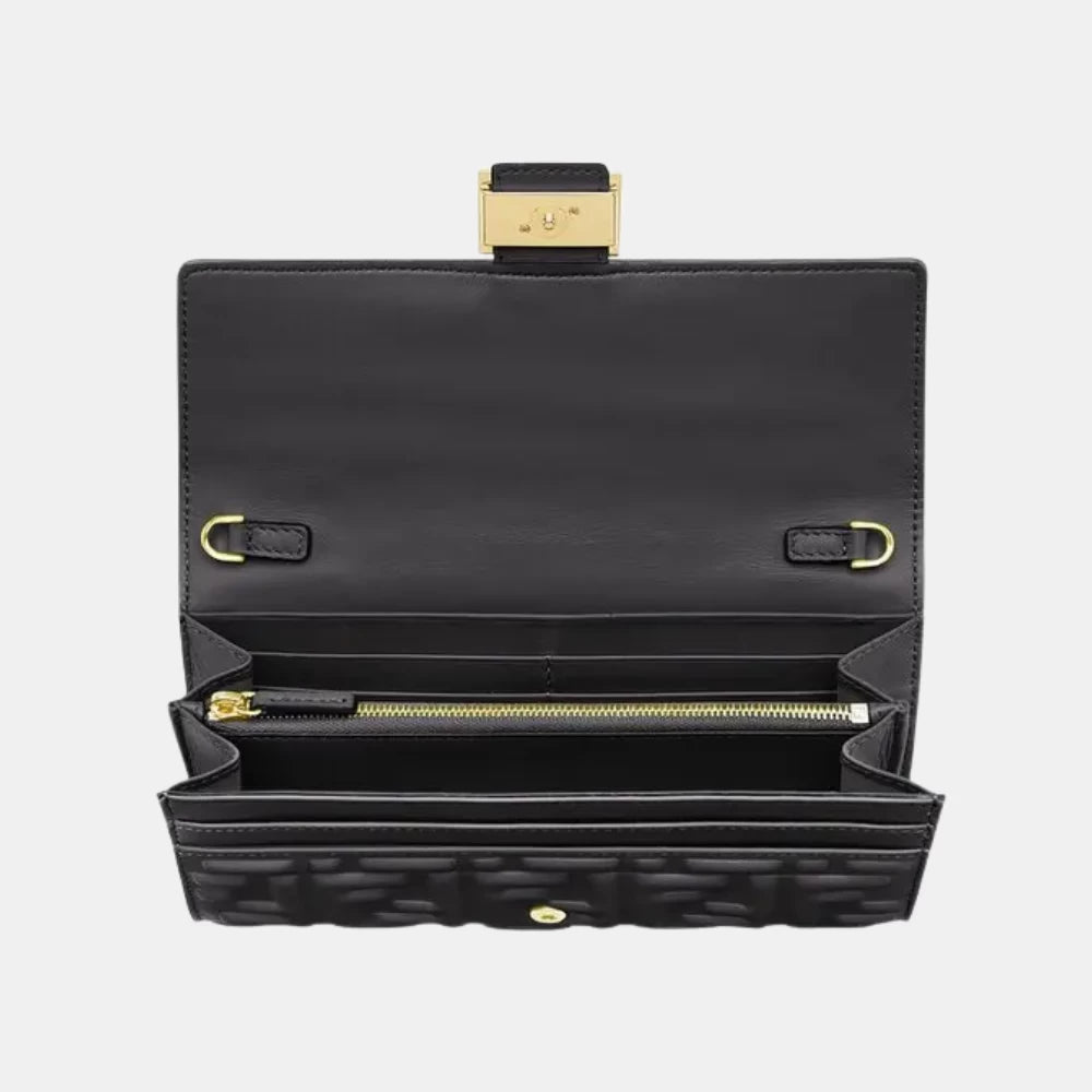 Fendi Baguette Continental With Chain (Black) - DIVA ONLINE STORE