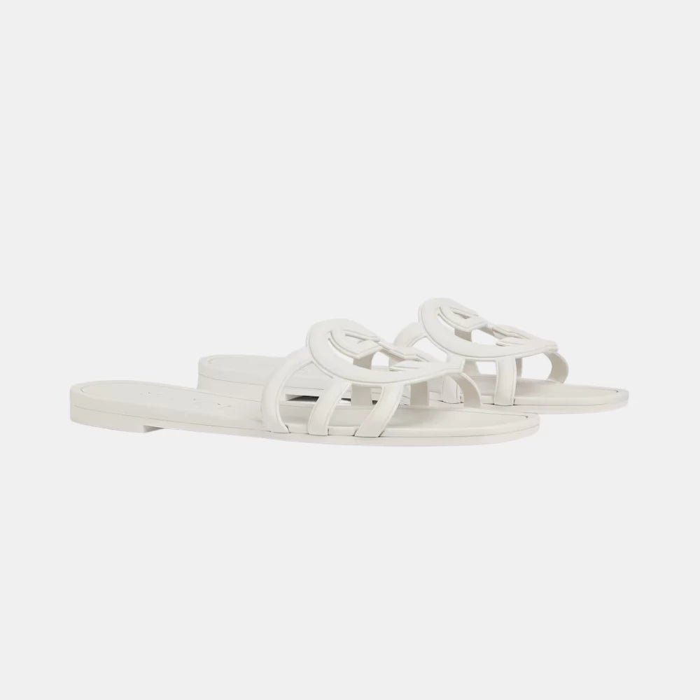 Gucci Interlocking G Slide Sandal (White) - DIVA ONLINE STORE
