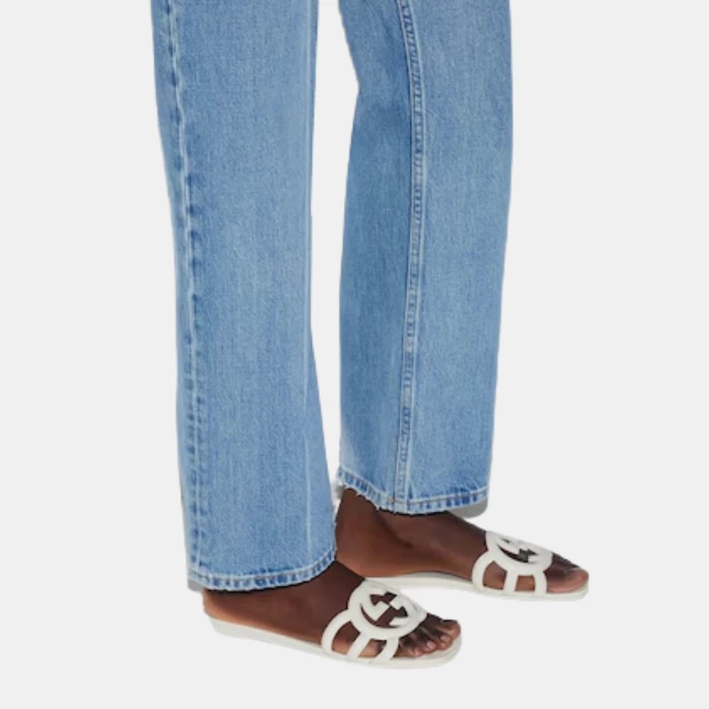 Gucci Interlocking G Slide Sandal (White) - DIVA ONLINE STORE